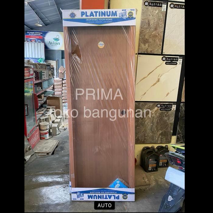 PINTU PVC PLATINUM / PINTU KAMAR MANDI Cokelat kayu