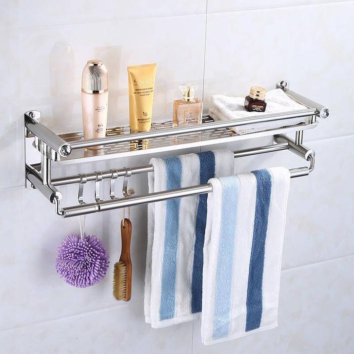 Rak Kamar Mandi Rak Serbaguna Rak Kamar Mandi Tempel Stainless Steel