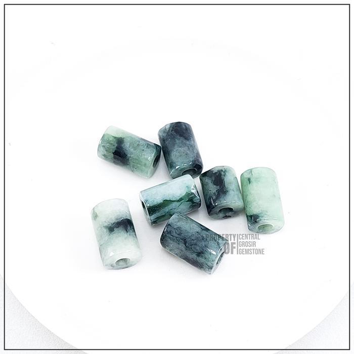 Batu Giok Burma Asli Jadeite Jade Butiran Beads Manik Gelang Kalung