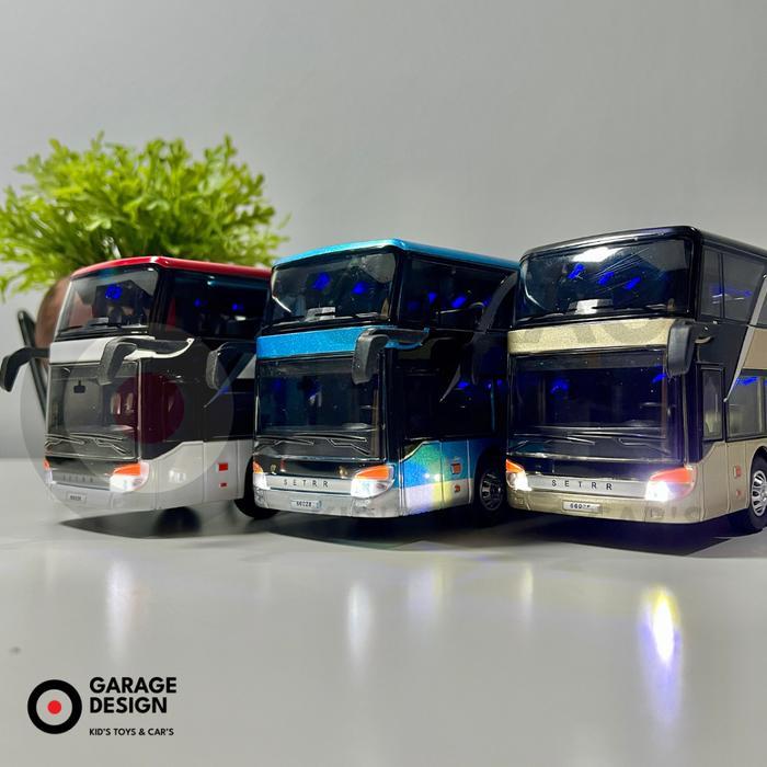 DIECAST MINIATUR BUS DOUBLE-DECKER SKALA 1:32 - MAINAN ANAK HOBI KOLEKSI MOBIL BUS JUMBO BESAR