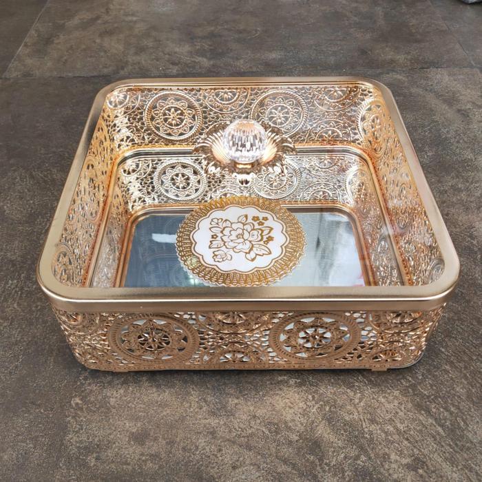 Terbaru - 603 STOREToples Kaca Persegi Besar Gold