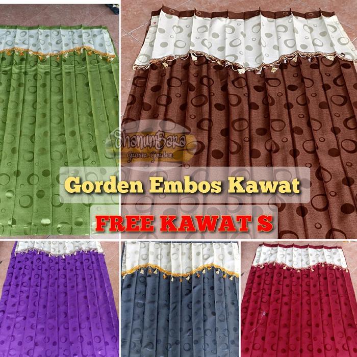 Diskon Gorden jendela poni gorden embos kawat poni gorden pintu poni GRATIS kawat S gorden ayu ting