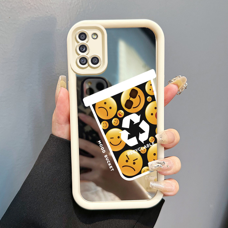 Casing Hp Samsung Galaxy A31 Case HP Casing pola Cangkir tas emosi Kartun Kasing cermin Cesing Silik
