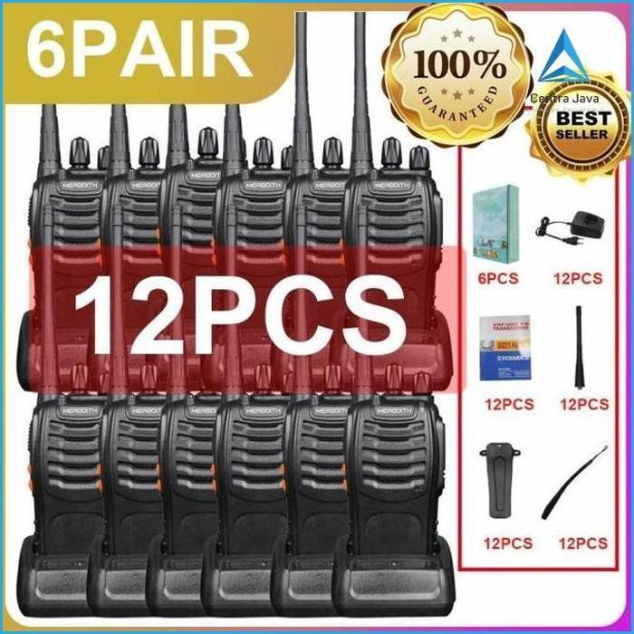 Cj- Ht Handy Talky Merodith-888S Radio Komunikasi Uhf Walky Talky 12 Units Walkie Talkie