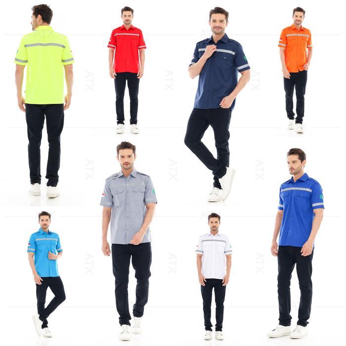 Wearpack Safety Baju Kerja Lapangan Lengan Pendek Merk Atx Merah
