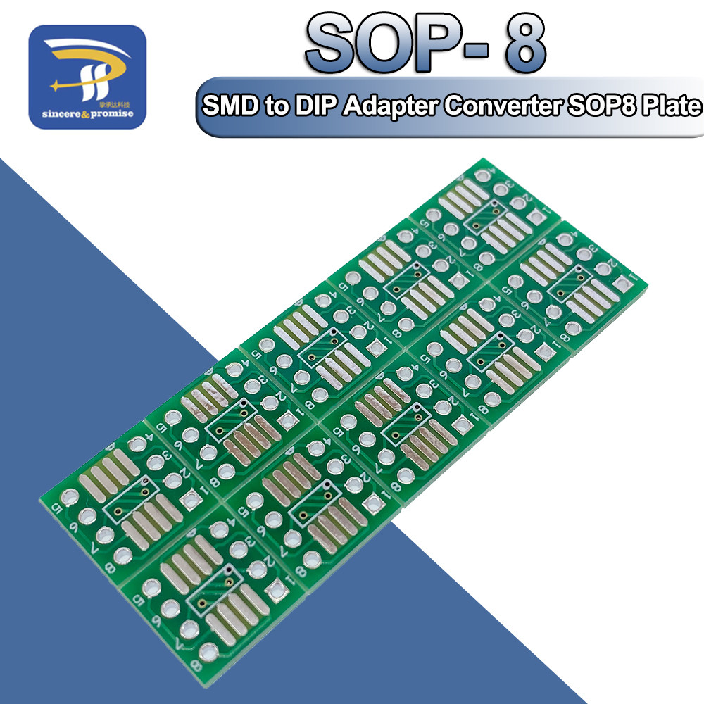 10Pcs Sop8 Turn Dip8 / Smd To Dip Ic Adapter Socket Sop8/Tssop8/Soic8/Ssop8 Board To Dip Adapter