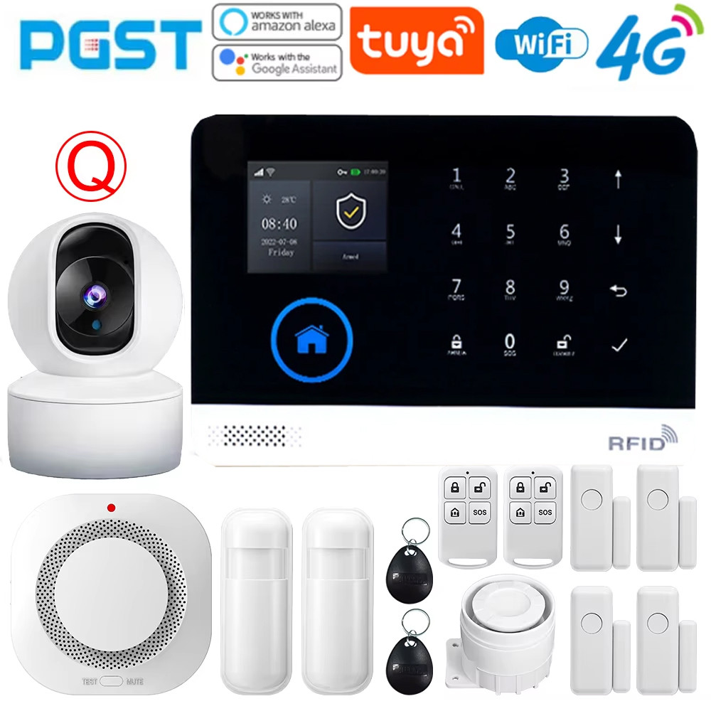 Tuya Wireless Home Alarm4G Smart Home Alarm System,Wifi,Gsm,Home Security Alarm System Touch