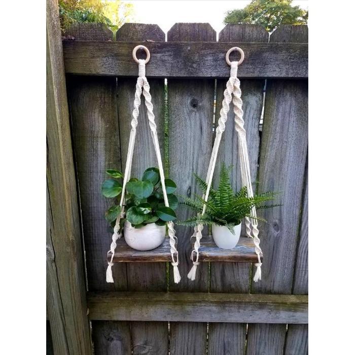 Macrame ambalan 84 BAHAN KAYU DAN TALI KATUN