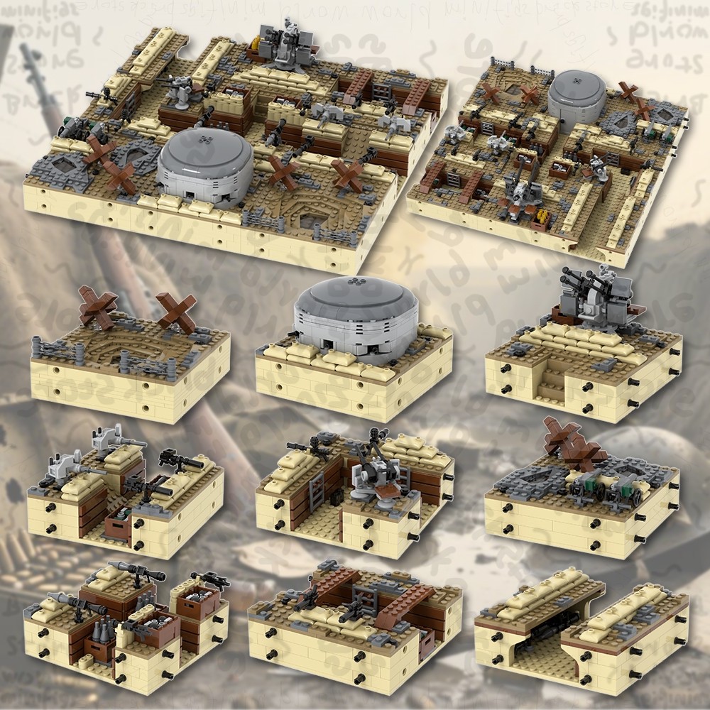 MOOXI Battlefield Bricks WW1 WW2 Military War Arsenal Compatible Figure Building Blocks Adult