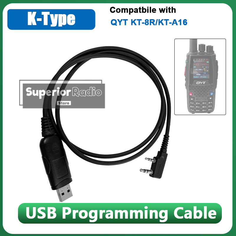 Qyt Kt-A16 Walkie Talkie Usb Programming Cable K-Type Original Compatiblw With Kt-8R Two Way Ham