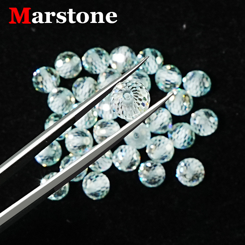 2-8MM Blue Moissanite Loose Stone D Color VVS1 Moissanite Diamond Bead Spherical Perforated