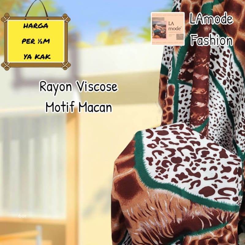 Kain Rayon Viscose Motif Macan