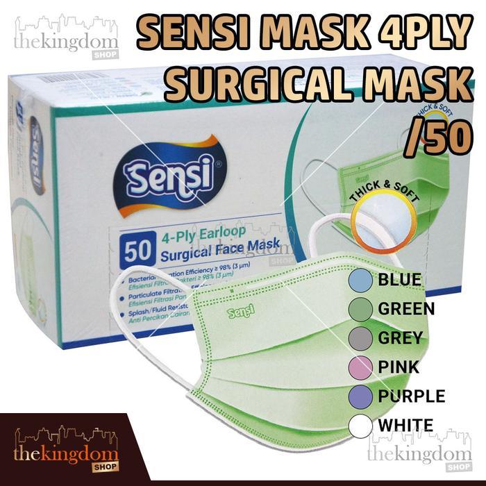 a535- Masker Sensi Earloop Bedah Medis 4Ply Surgical Face Mask 4 Ply