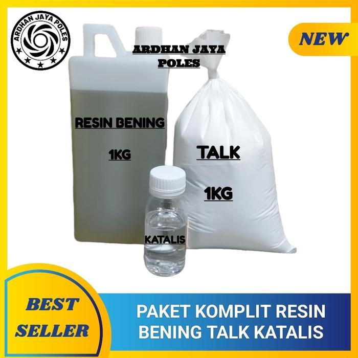 Paket Lengkap Resin Bening Katalis Talk Powder Penambal Nat Marmer
