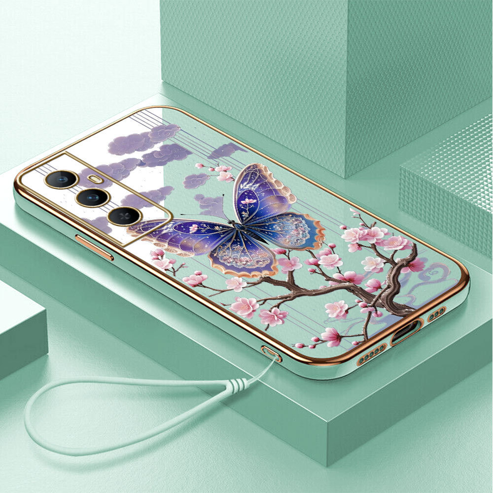 Casing Hp Untuk Realme C65 Lokal Stock Lanyard Gratis Phone Case Softcase Kesing Cassing Kupu-kupu 2