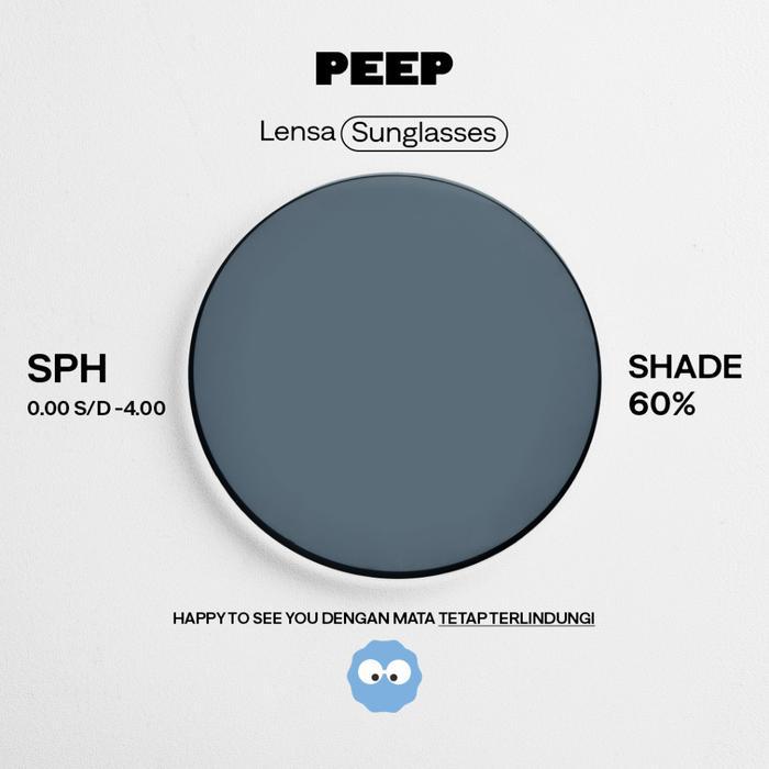 l419- Peep Eyewear - Lensa Sunglasses Hitam (Mata Normal & Mata Minus) Kacamata