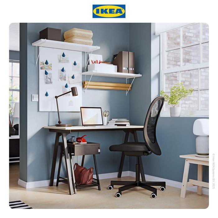 0nym- Ikea Flintan Kursi Kerja Kantor Dapat Diputar Hitam