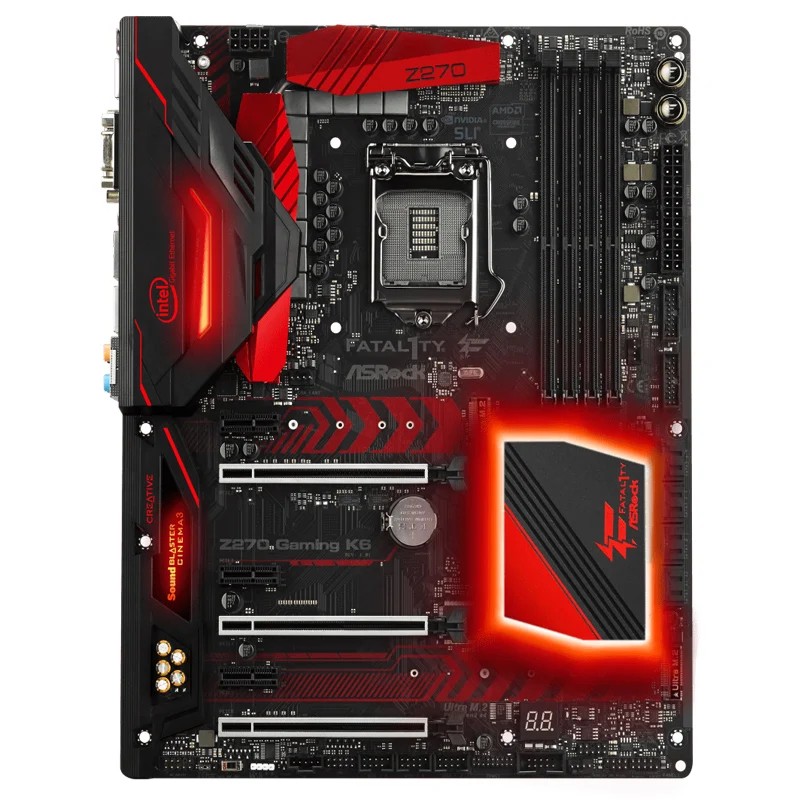 Used Asrock Fatal1ty Z270 Gaming K6 ATX motherboard LGA 1151 4x DDR4 2x M.2 NVMe 6x SATA3 Desktop Ma