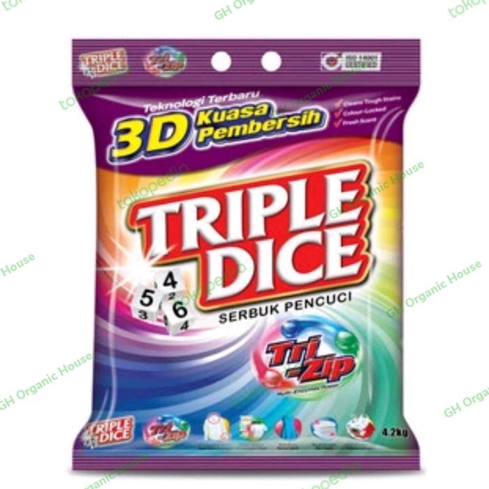 Top Deterjen bubuk kemasan 4.2 KG / deterjen dadu / Triple dice Tri Zip