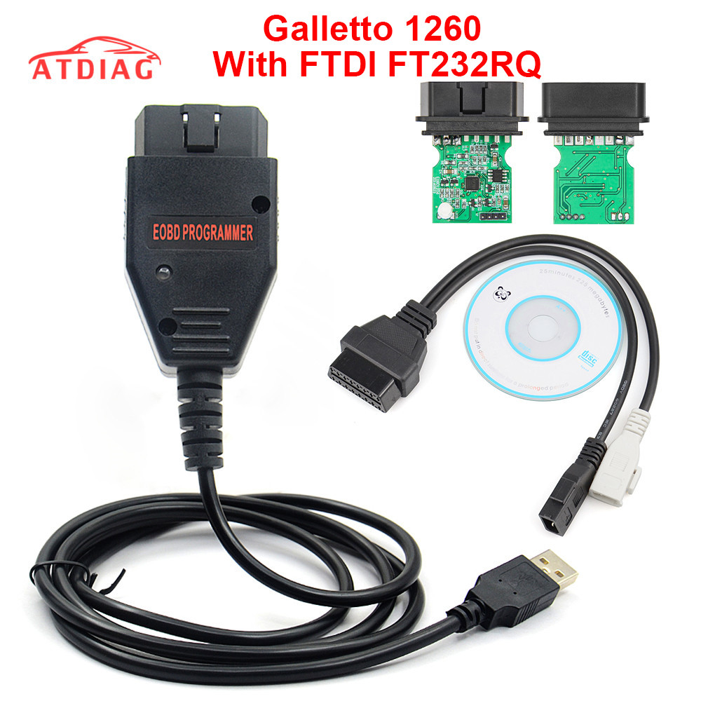 Galleto 1260 Eobd/Obd2/Obdii Ecu Flasher 1260 Ecu Chip Tuning With Ftdi Chip Galletto 1260