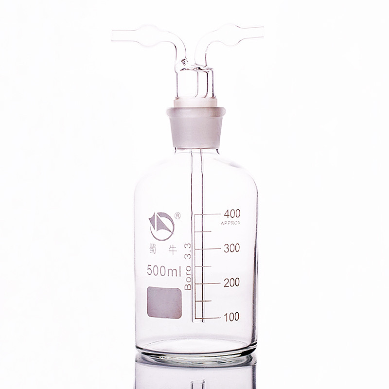 Shuniu Drechsel Gas Washing Bottle, Capacity 500Ml, Lab Glass Gas Washing Bottle, Shisha Hookah,