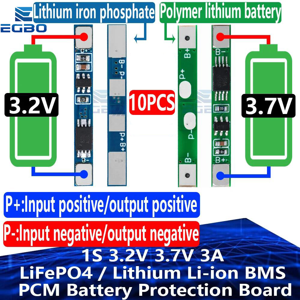 10~40Pcs Egbo 1S 3.2V 3.7V 3A Lifepo4 / Lithium Li-Ion Bms Pcm Battery Protection Board Pcm For