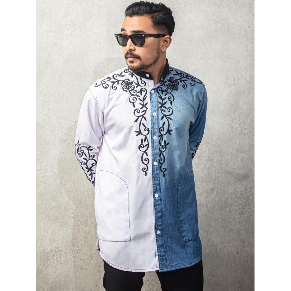 Oldblue Taqwa Baju Muslim Setengah Denim Tanpa Saku Samping