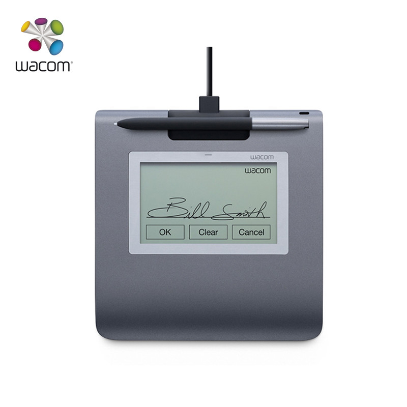 Wacom Stu-430 Monochrome Lcd Signature Pad Set 4.5 Inch Dark Gray 1 Year Warranty