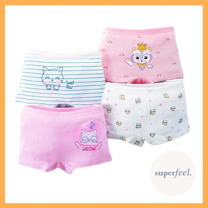 (NYAMAN) MMN SFL CD BOXER PREMIUM KATUN MURNI ANAK KECIL PEREMPUAN CELANA DALAM NYAMAN BOCAH BALITA