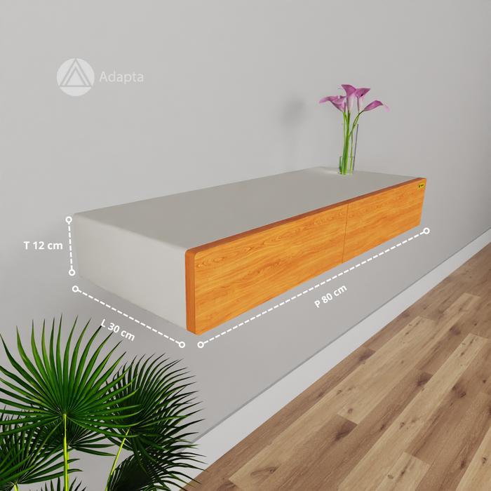 Adapta - Meja Rias Tempel Dinding - Meja Rias Gantung Dinding Dengan 2 Laci Dan Rel Double Track