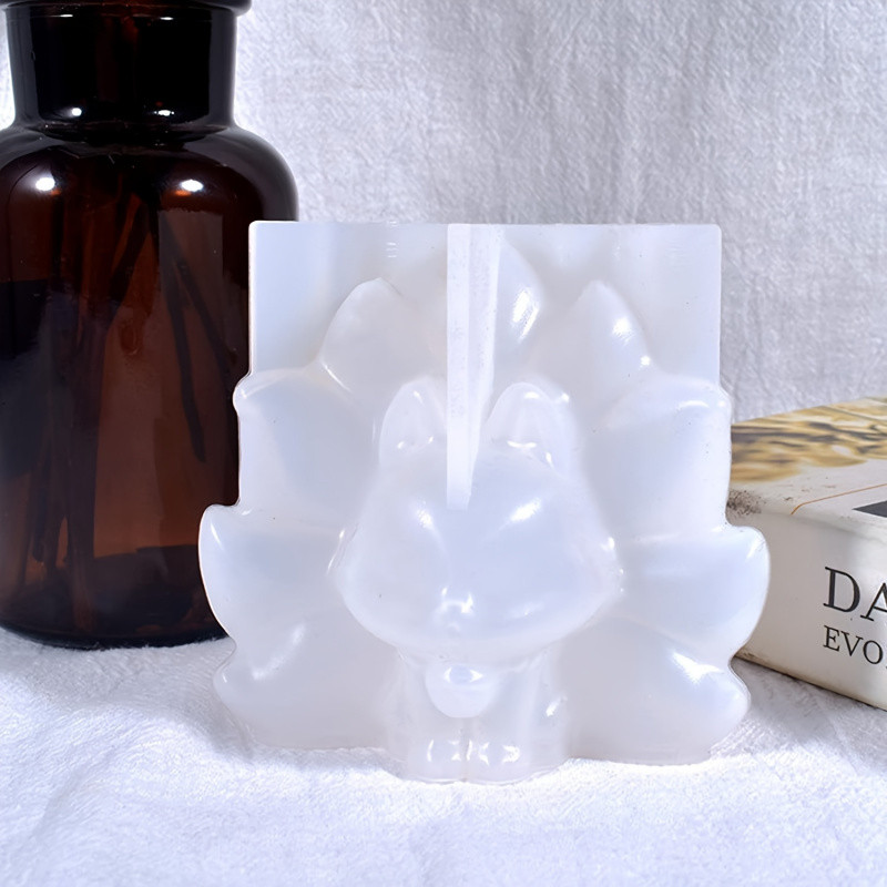 3DCute Nine-Tailed Fox Animal Moldfor Epoxy Resin Casting3DNine-Tailed Fox Silicone MoldPolymer