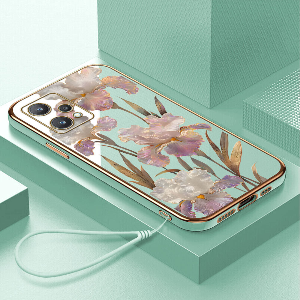 Casing Hp Untuk Realme 9 Pro Lokal Stock Lanyard Gratis Phone Case Softcase Kesing Cassing Bunga 298