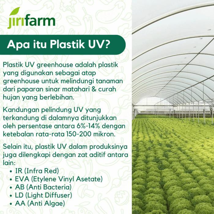 Yukkirim- Jirifarm - Plastik Uv Green House Tebal 200 Micron 14% Lebar 3 Meter Eceran Per Meter