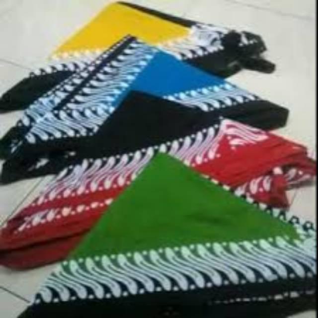 Iket Segitiga Motif Banyuwangi / iket udeng segitiga Batik - Biru - Hijau - Hitam - Kuning - Merah -