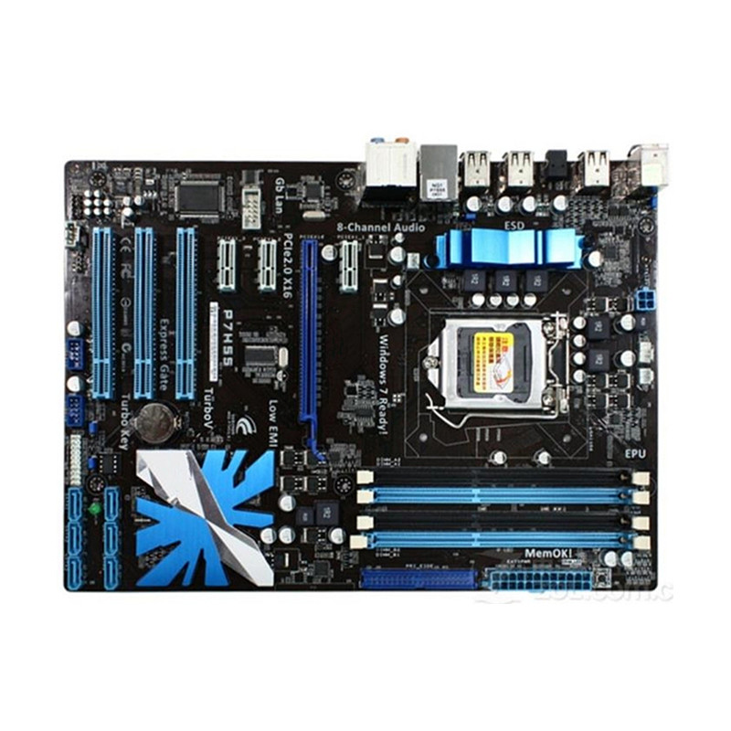 Intel H55 P7H55 motherboard Used original LGA1156 LGA 1156 DDR3 16GB USB2.0 SATA2 Desktop Mainboard