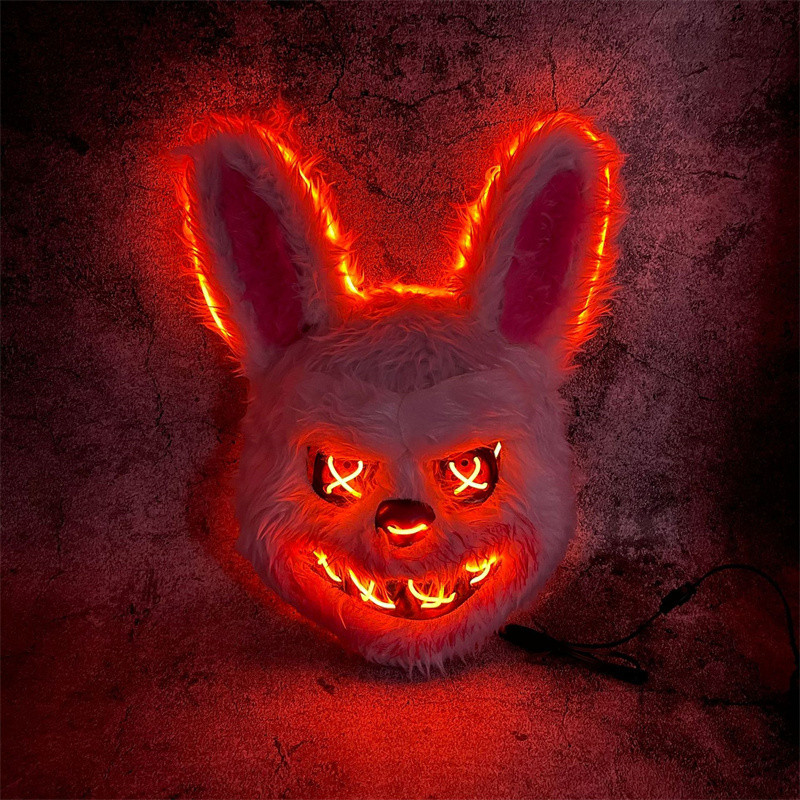 Halloween Mask Rabbit Ro Bear Cos Pro Led Dance Party Scary Mask Halloween Creat Cartoon Animal Mask