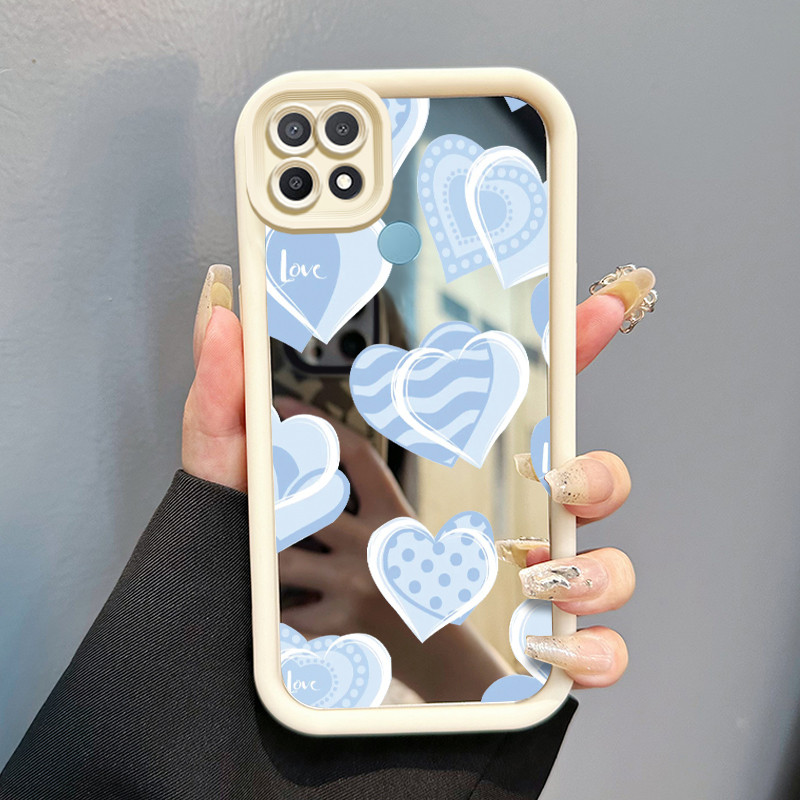 Casing Hp OPPO A15 A15s A35 Case HP Casing pola Pelangi Cinta Kasing cermin Cesing Silikon Softcase
