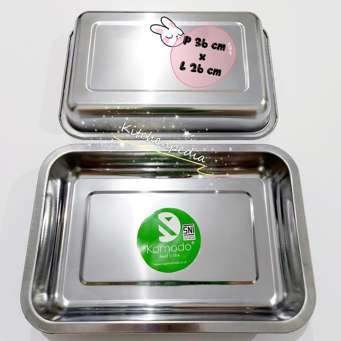 ORIGINAL pan Stainless Baki Persegi Komodo 36 cm x 26 cm READY STOCK