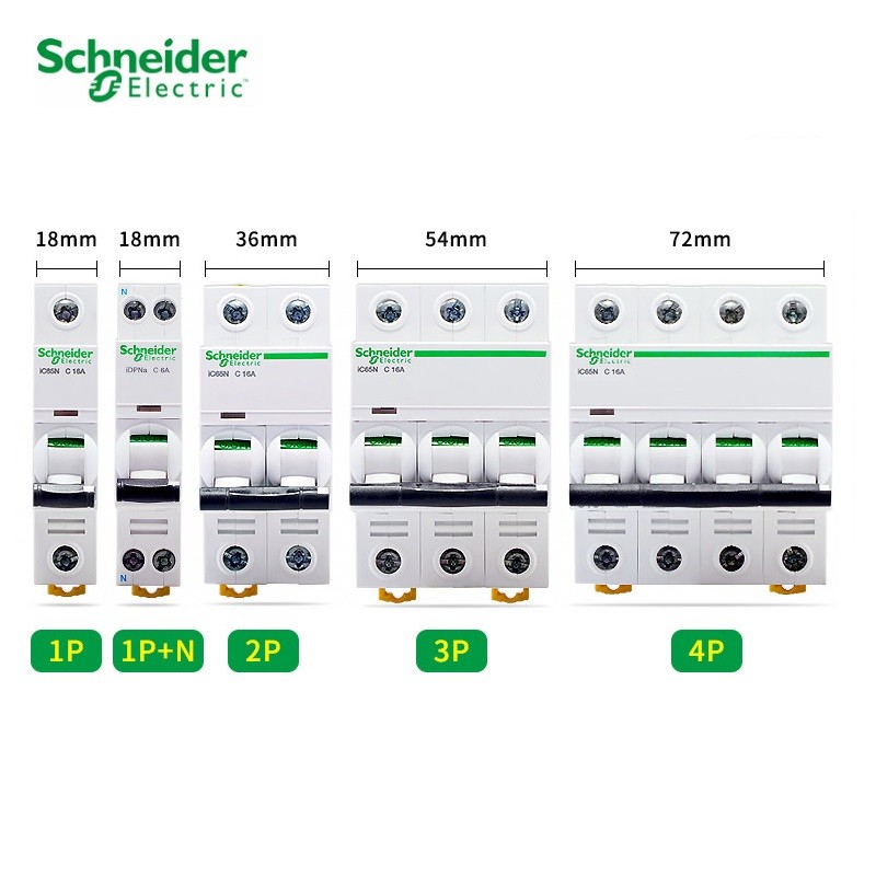 Schneider electric Mini Circuit Breaker iC65N 1p 2p 3p 4p C type 1A
