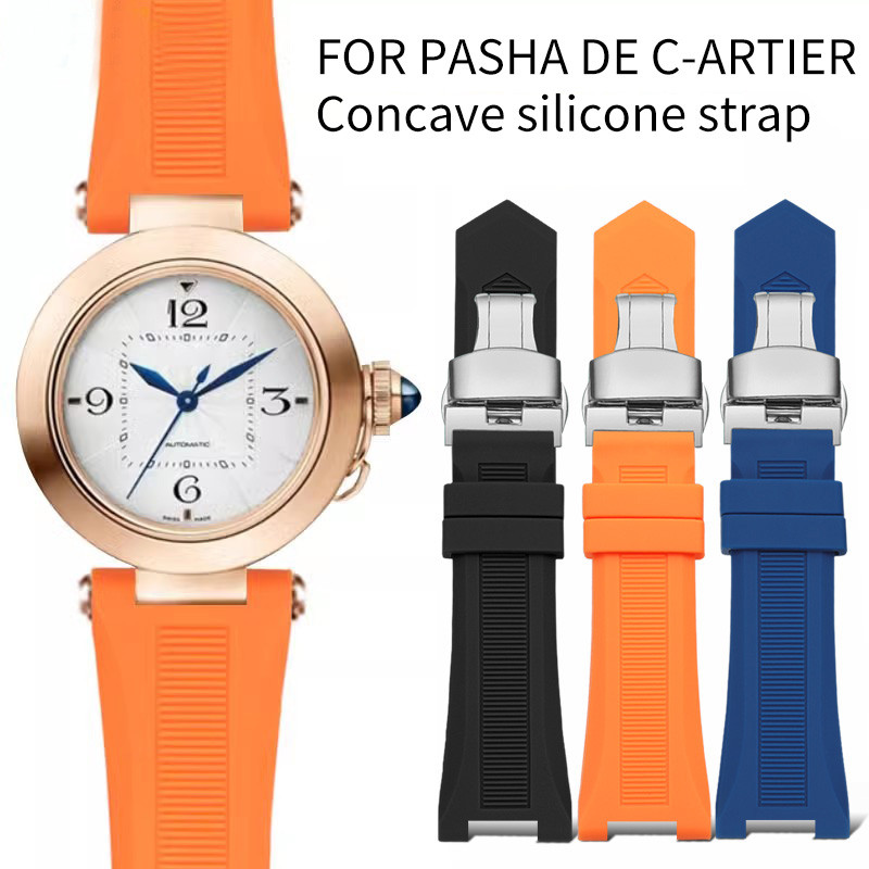 20x10mm 20x11mm 18x10mm 22x13mm notched silicone watch band for GC PASHA black white Wristband