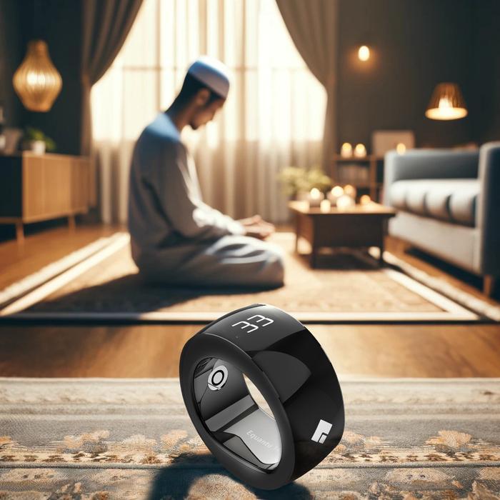 Cincin Dzikir Digital Equantu Sq668 Smart Tasbih Ring Stainless Steel, Lcd Display, Alarm Getar, 10