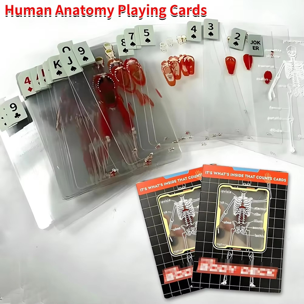 Full Skeleton Human Anatomy Playing Cards X-Ray Designs Educational Mannequin Body Deck The Body