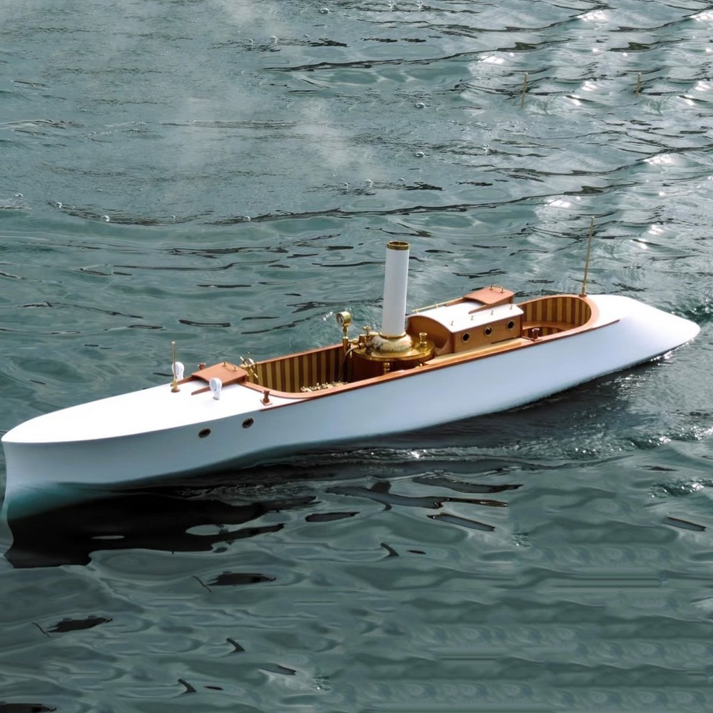 1:10 Rc Boat 128Cm Steam-Powered Remote Control Boat Wooden Structure Rc Boat Model Kit Adult Toy