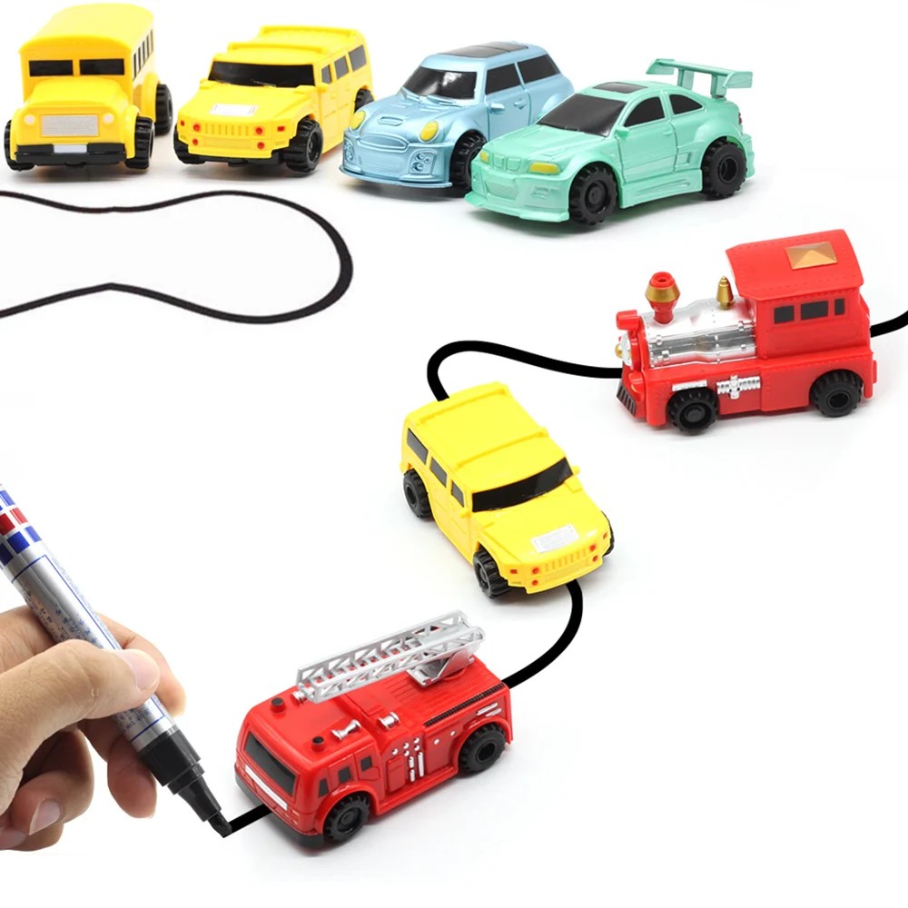Line Following Robot Induction Educational Inductive Toys Car Follower Diy Diecast Vehicle Magic Pen