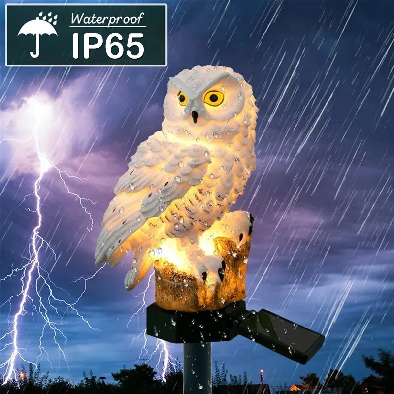 Solar Powered Owl Animal Lawn Lamp Solar Led Light Outdoor Garden Decoration Lamp Waterproof Solar