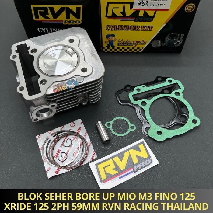 BLOK SEHER BORING BORINGAN PAKET BOREUP BORE UP MIO M3 FINO 125 MIO SOUL GT XRIDE 125 54 54,5 59