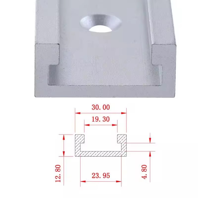 1Set 30 Type T-Track & Miter Bar, Slider T-Slot Miter Track Jig Fixture Slot Connector Aluminum