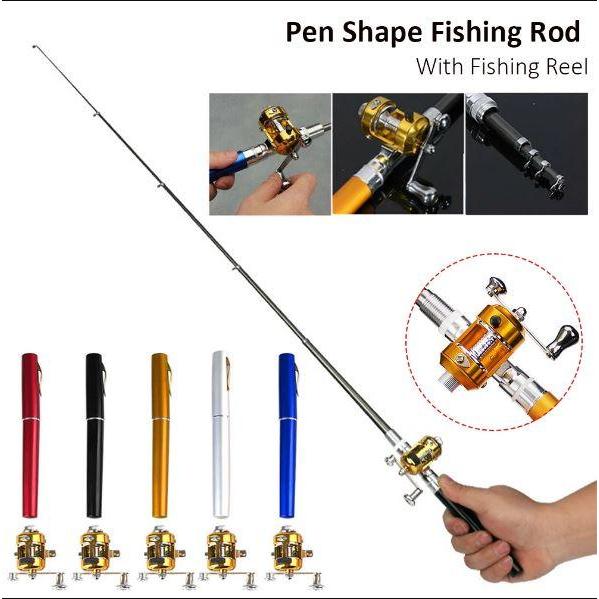 Set Pancingan Lengkap Joran Reel pulpen mini Fishing Rod Pen Joran
