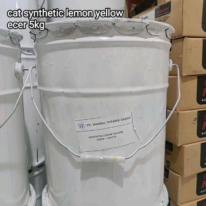 Cat Synthetic Lemon Yellow Ecer 5kg - Cat besi dan kayu - Cat Minyak 5kg