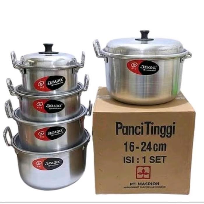 (COD) 1set 5pcs panci jawa aluminium ORIGINAL MASPION / panci set jawa LENGKAP Kitchenware